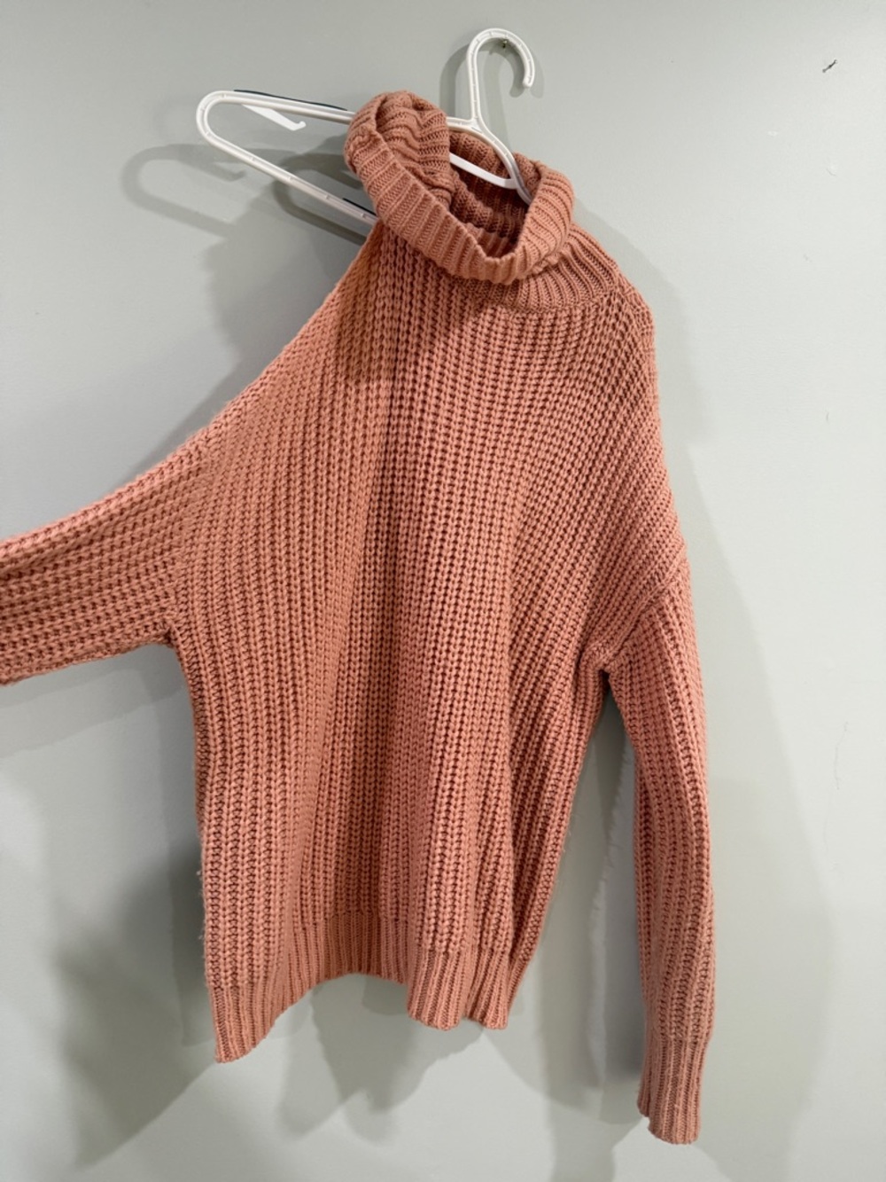 Turtleneck Chunky Knit Sweater - Dusty Rose